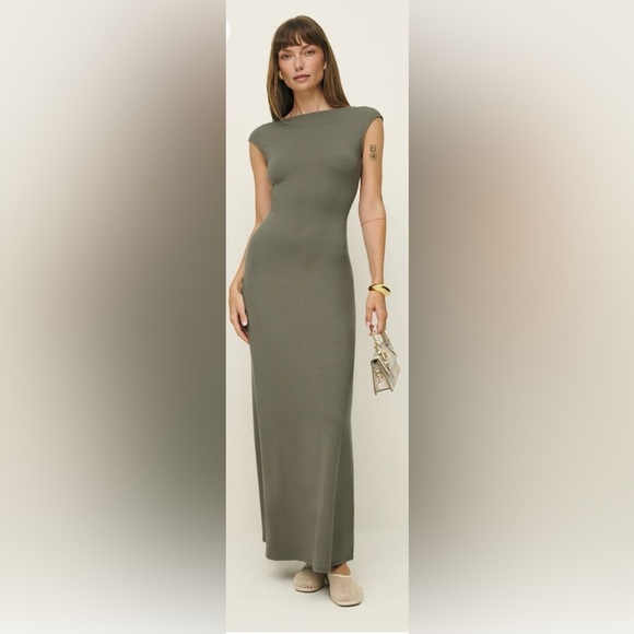 - Reformation Sabine Knit Dress Green- size L - Picture 5 of 15